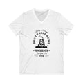 Don’t Tread on Me Unisex Jersey Short Sleeve V-Neck Tee - Appeal to Heaven USA